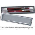 JJ Series Pen and Pencil Gift Set in Gift Box - Red pen